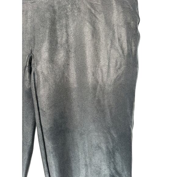 Spanx Plus Pull On Stretch Slimming Shaping Faux Leather Black Leggings Size 1X - Picture 5 of 12
